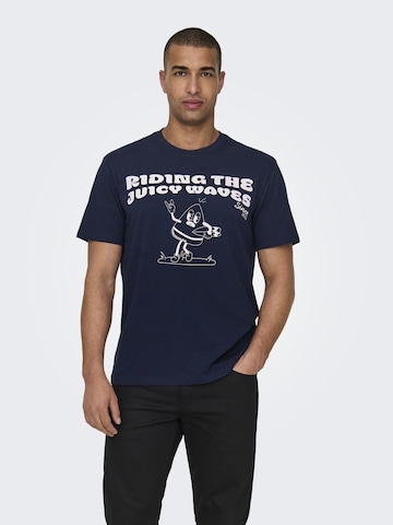 Only & Sons T-Shirt 'KIM' in Blau: predná strana