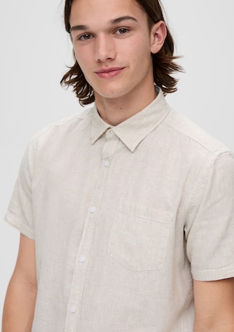 QS Slim fit Overhemd in Beige
