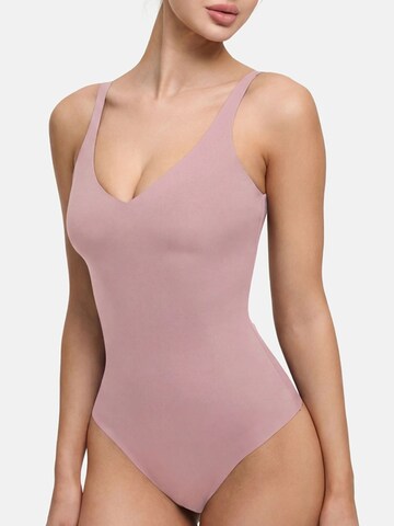 cfab (formerly creamy fabrics) Shapingbody 'Shiny Sculpting String-Body' i rosa: framsida