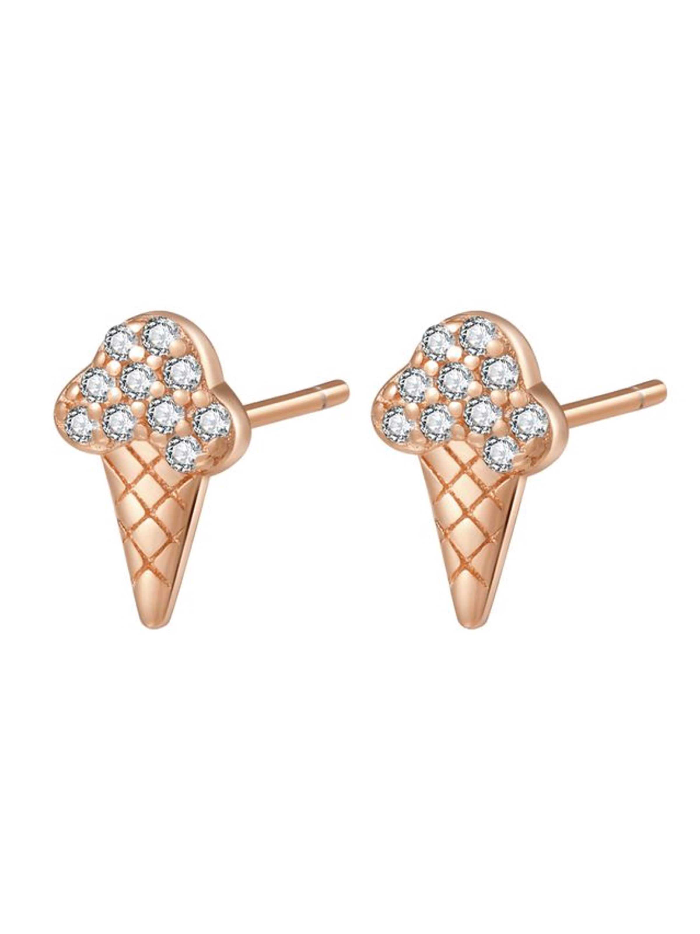 Hey Happiness - Pendientes 'Sweet Ice Cream' en oro: frente