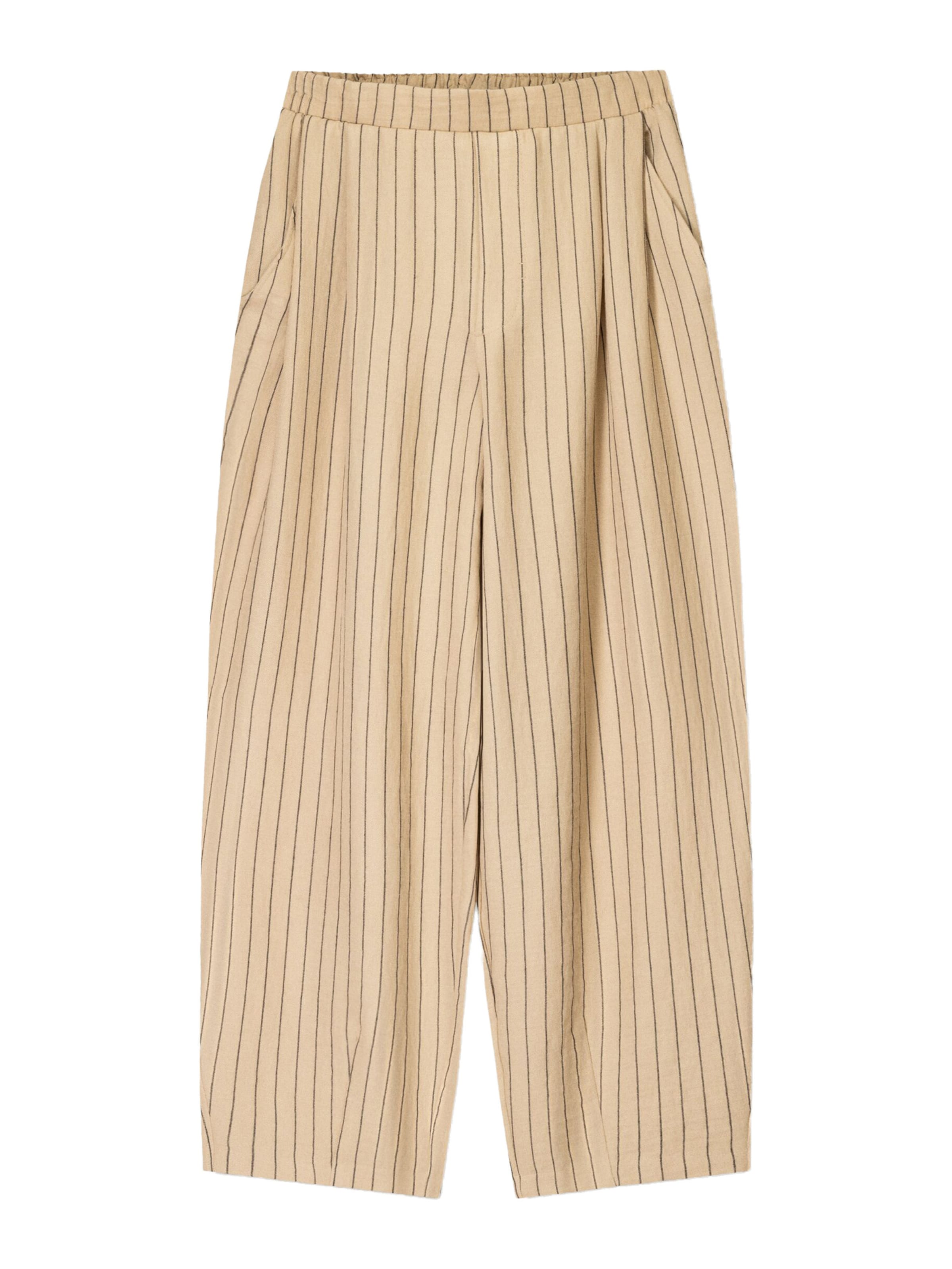 Baggy Pantalon à pince Bershka en beige : devant