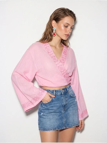 Camicia da donna 'Blusen' di Bianco Lucci in rosa: frontale