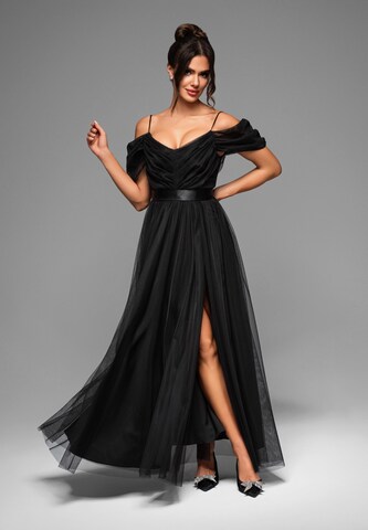 Robe de soirée Ombre en noir : devant