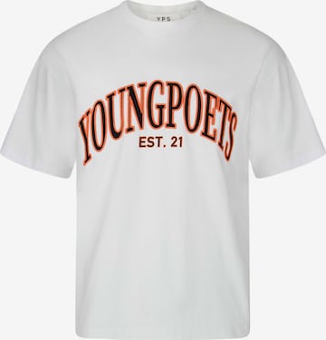 Tricou 'College Yoricko' de la Young Poets pe alb: față