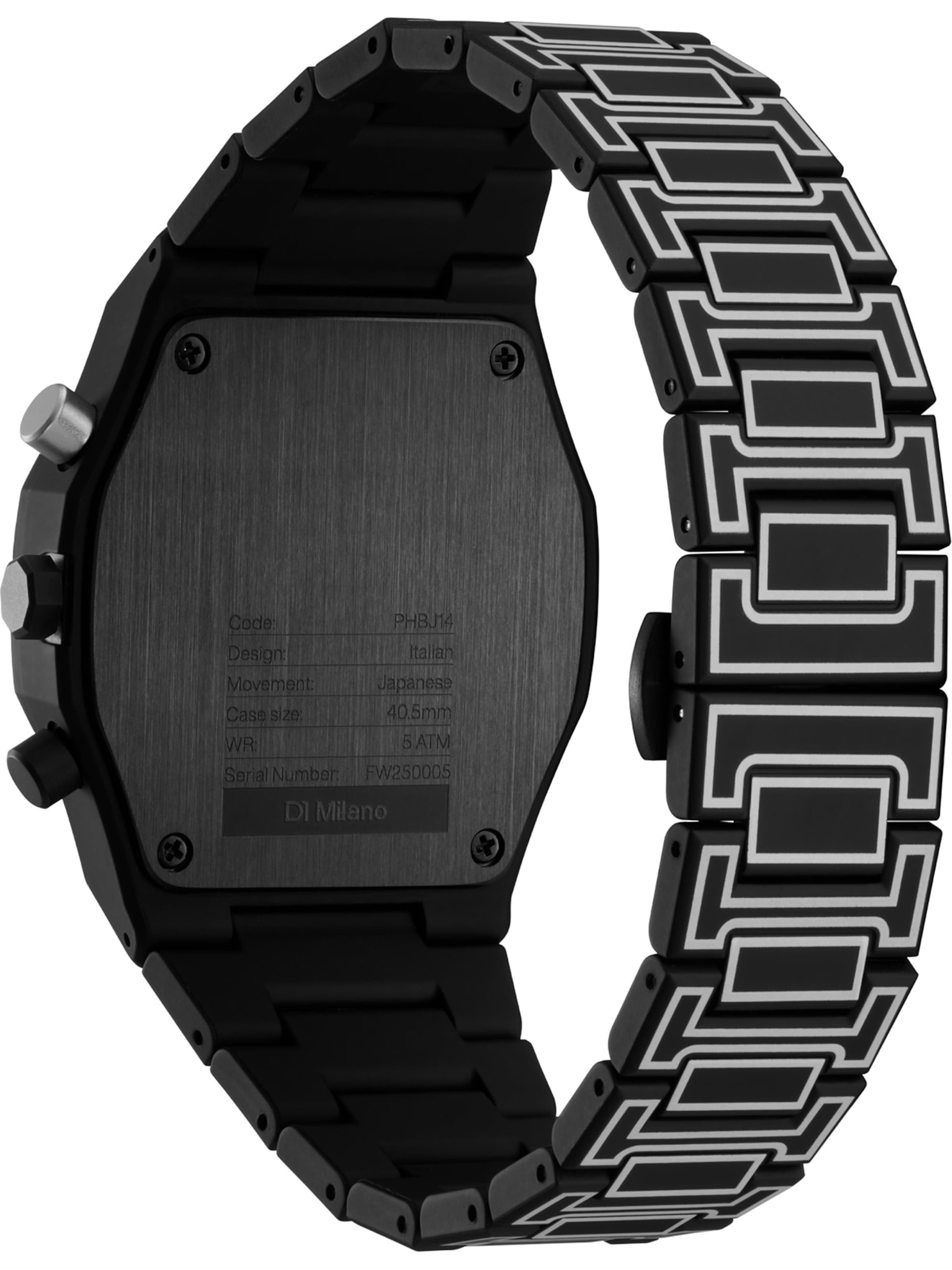 D1 Milano Analoguhr 'PHBJ10' in Schwarz