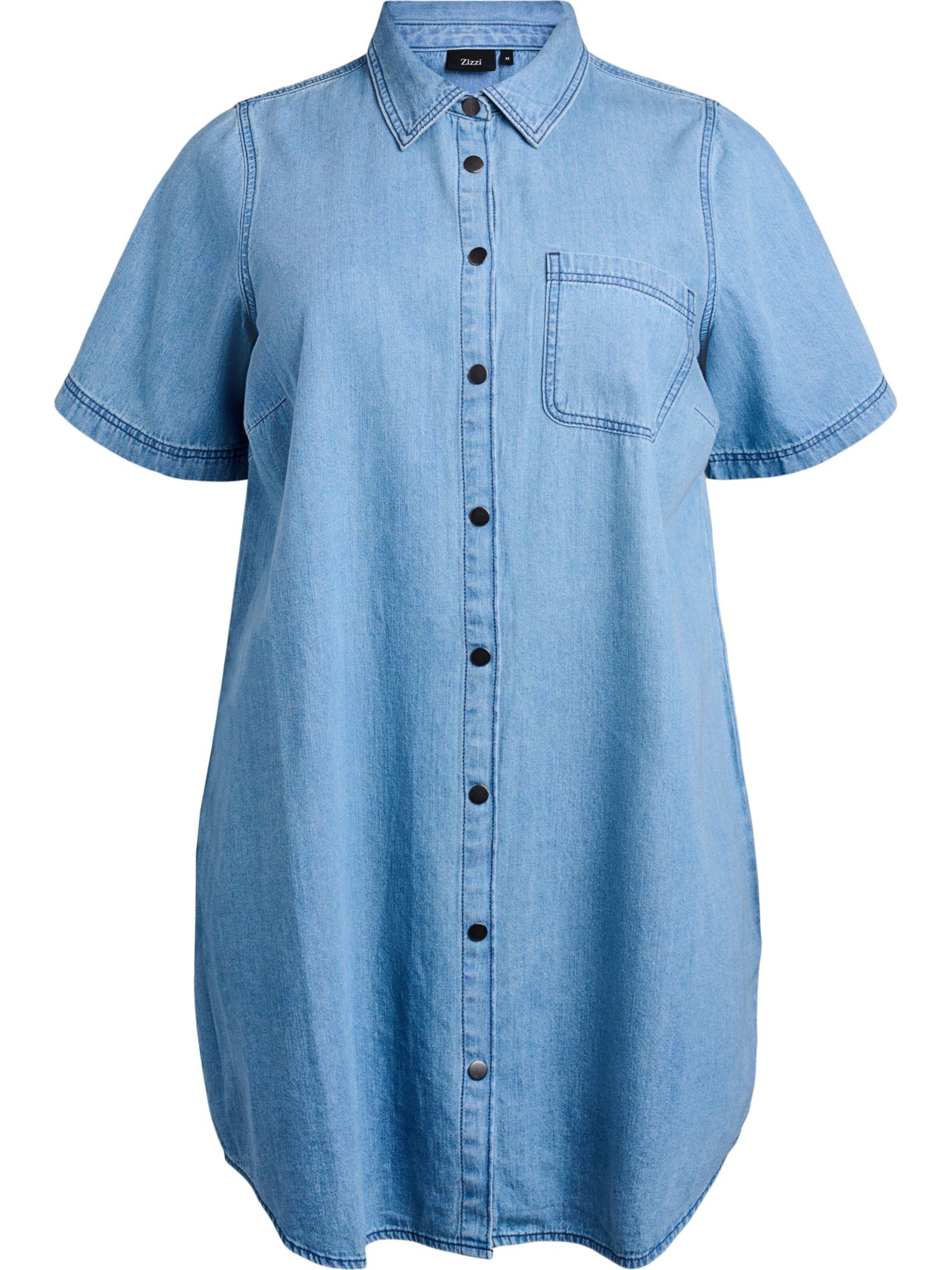 Zizzi Dolga srajca 'Kinta' | modra barva: sprednja stran