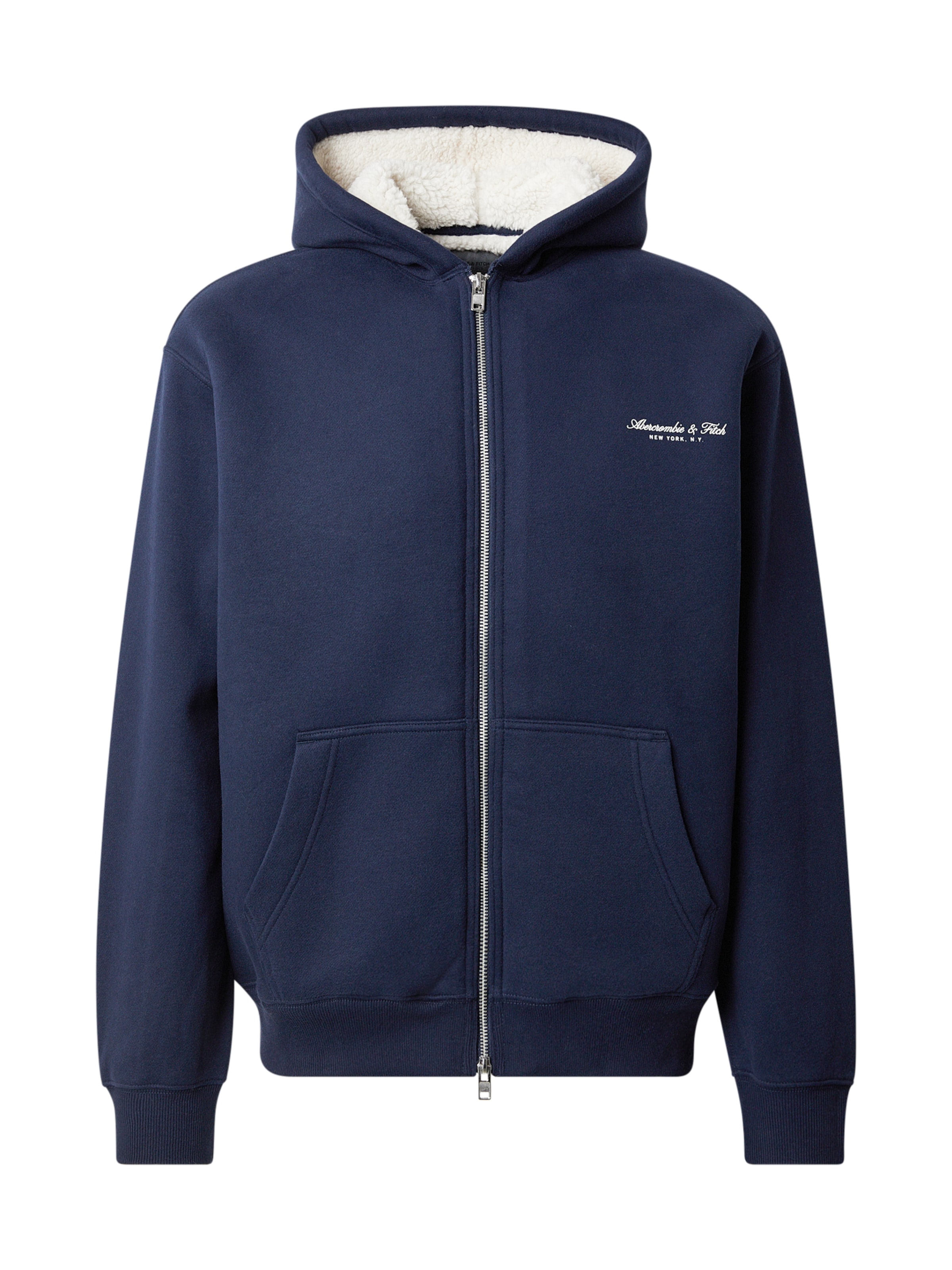 Abercrombie & Fitch Кофта на молнии в Синий: спереди