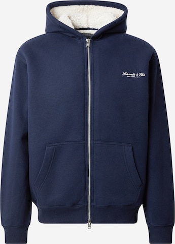Abercrombie & Fitch Кофта на молнии в Синий: спереди