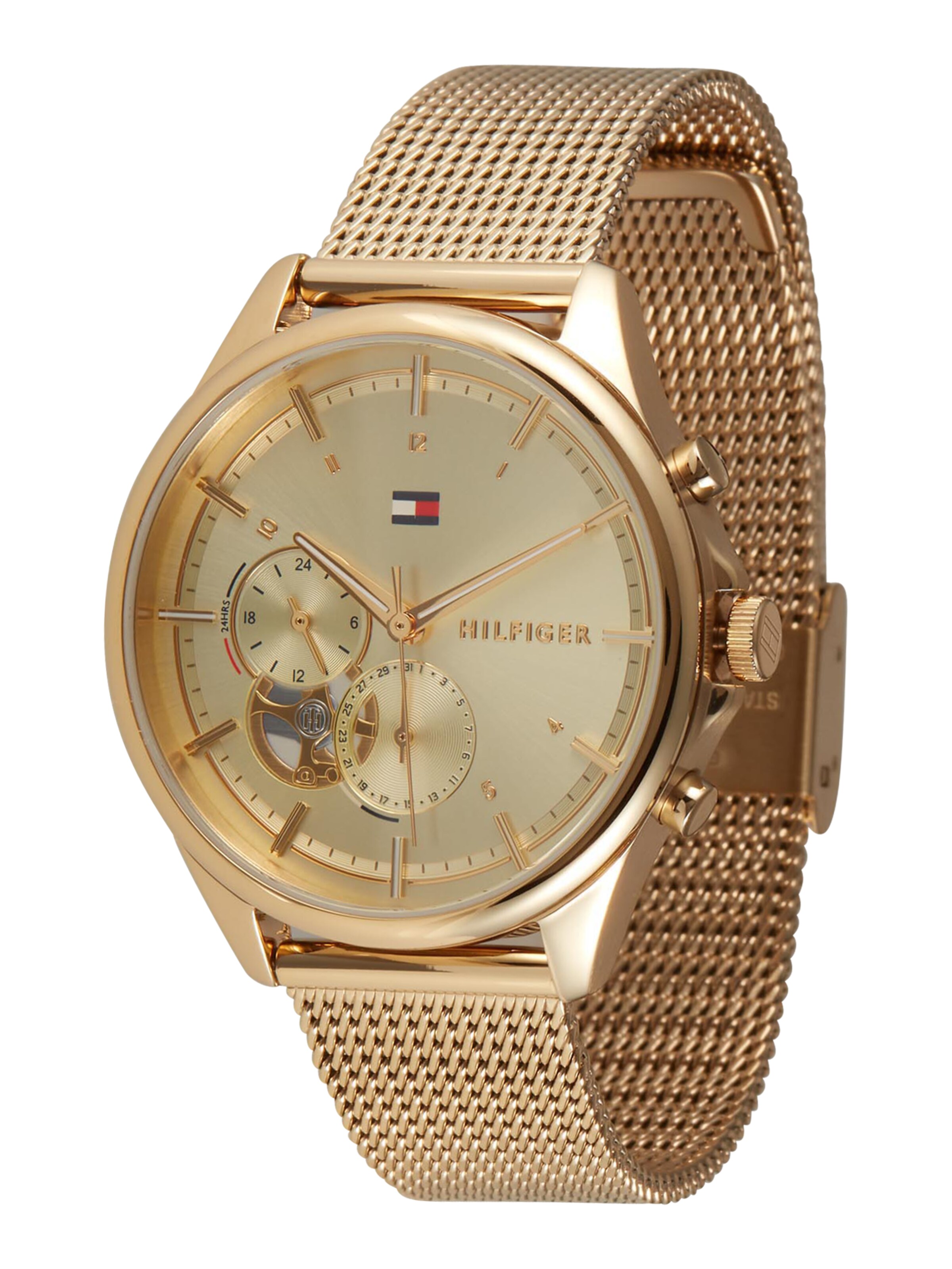 Montre à affichage analogique TOMMY HILFIGER en or : devant