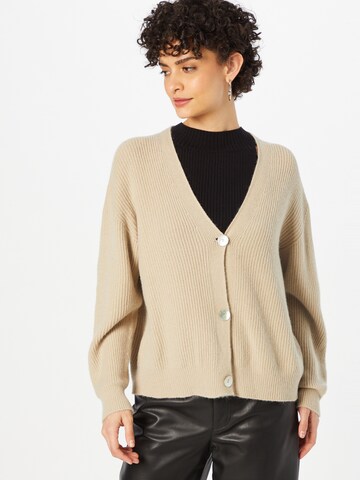 Rich & Royal Knit Cardigan in Beige: front