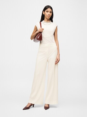 HUGO Широкий Плиссированные брюки 'Huzili' в Белый