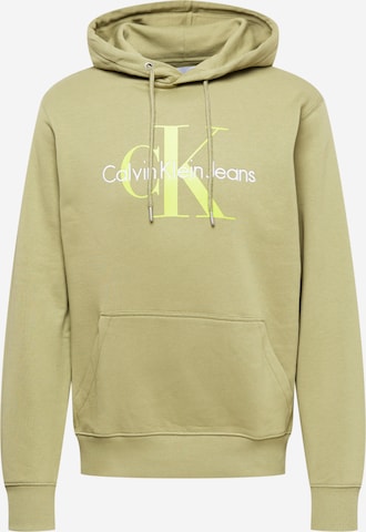 Sweat-shirt Calvin Klein Jeans en vert : devant