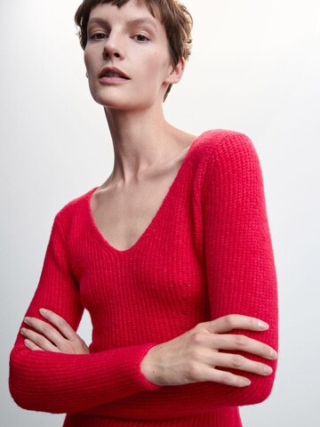 Rochie tricotat 'KALEV' de la MANGO pe roșu