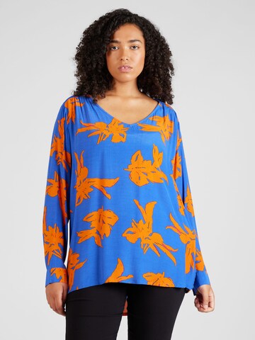 ONLY Carmakoma Blouse 'Cardagny Life' in Blauw: voorkant