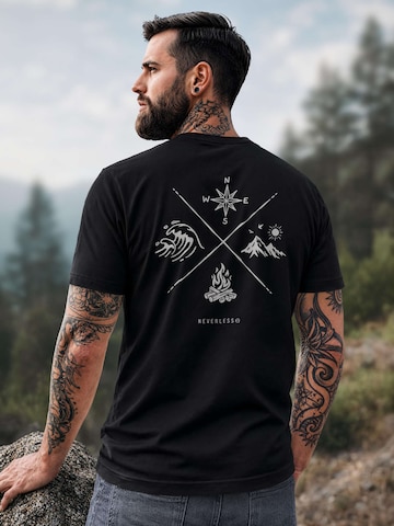 Neverless Shirt 'Nature Compass' in Black