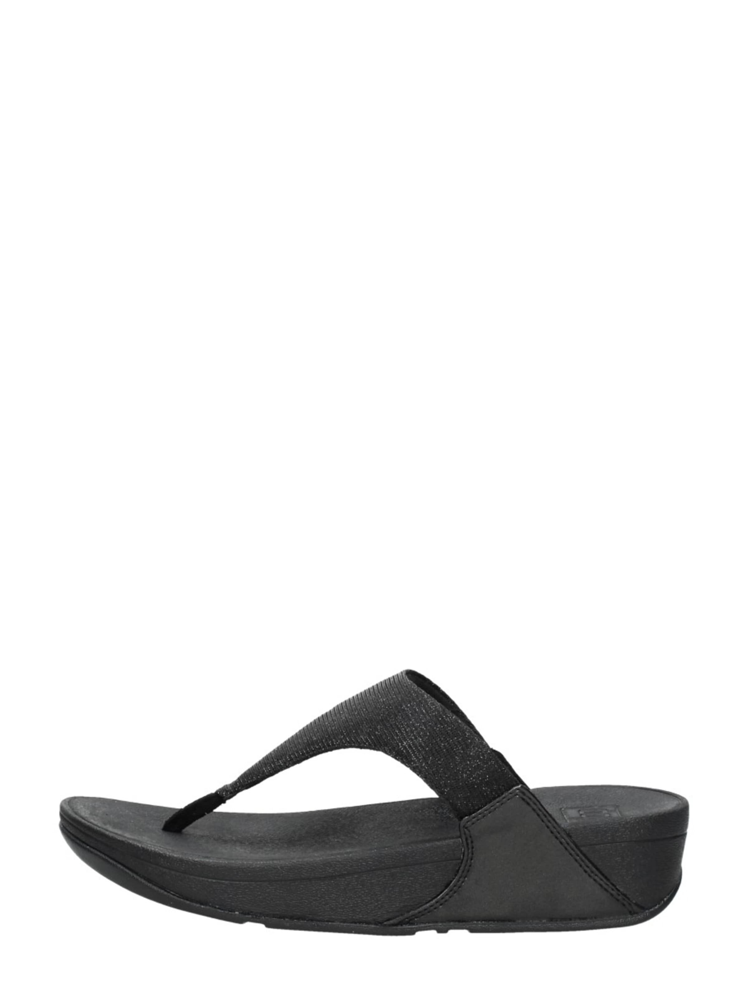 FitFlop Teenslipper 'Lulu Shimmerlux Toe - Post Sandals' in Zwart: voorkant