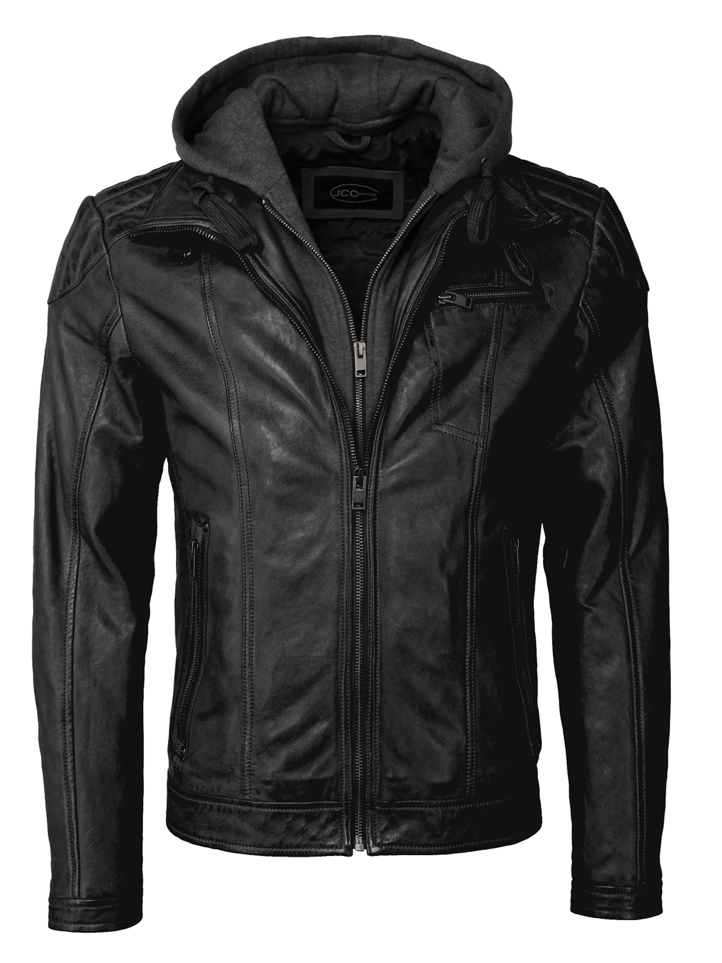 JCC Lederjacke in Schwarz: Vorderseite