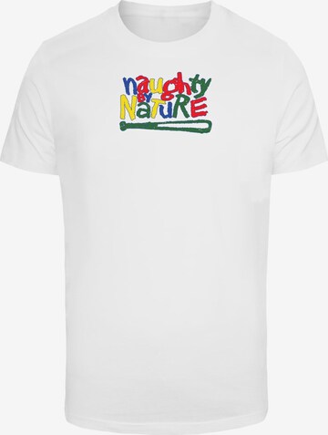 Merchcode Shirt 'Naughty By Nature' in Wit: voorkant