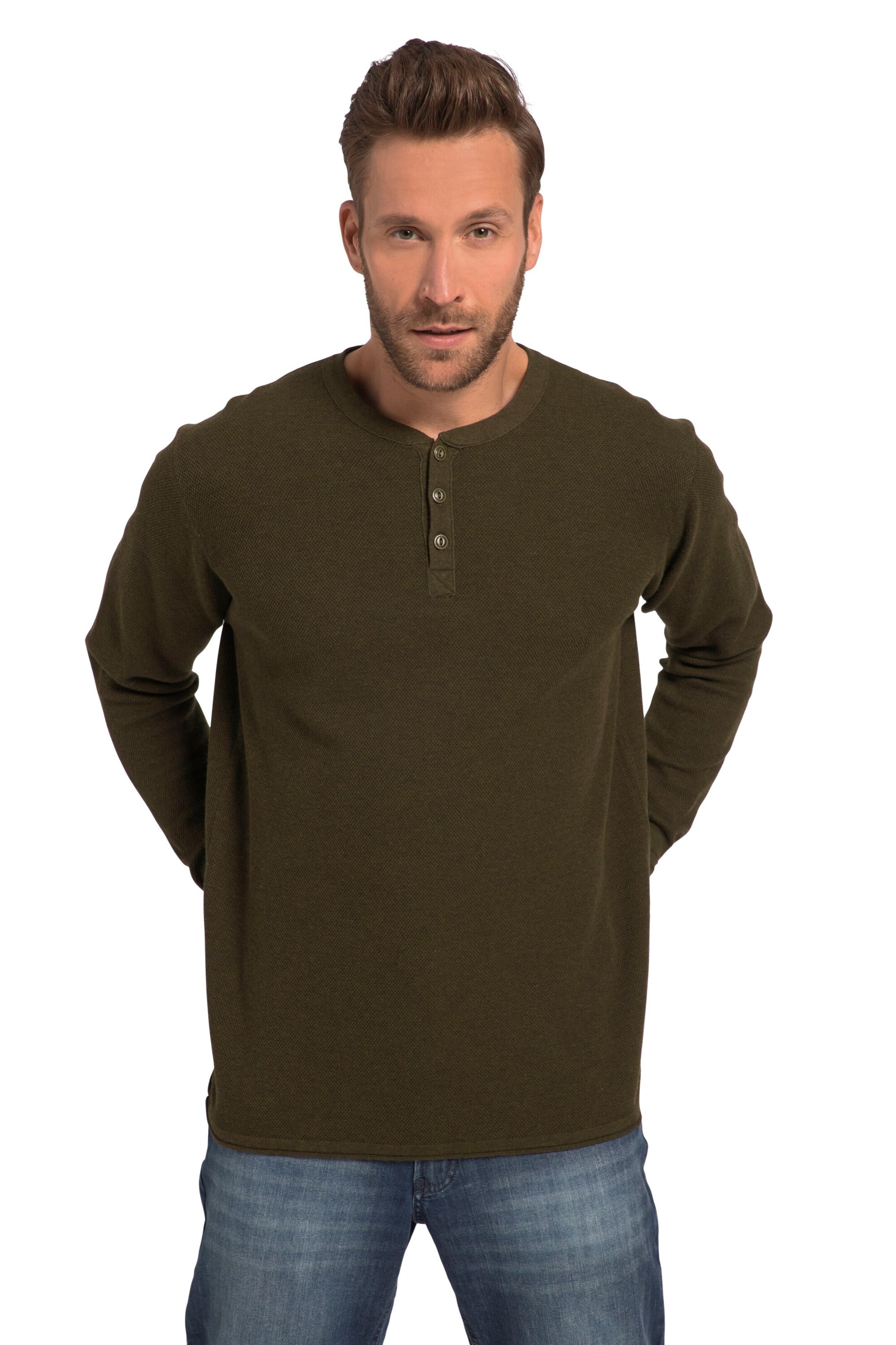 JP1880 Trui in Groen: voorkant