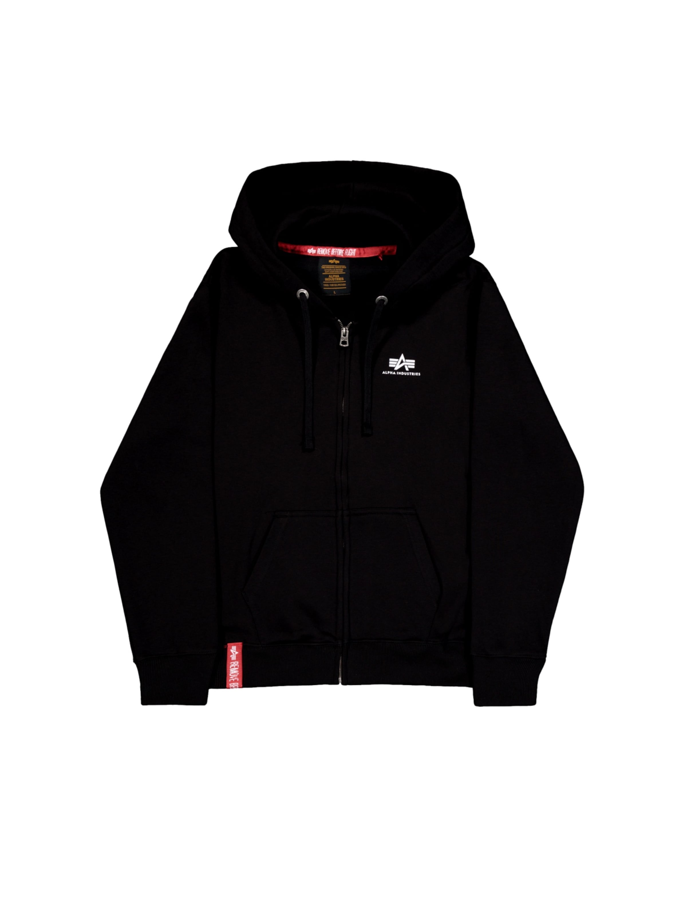 Giacca di felpa di ALPHA INDUSTRIES in nero: frontale