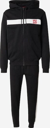 HUGO Jogging komplet 'DapieDoaky' u svijetlo crvena / crna / bijela, Pregled proizvoda