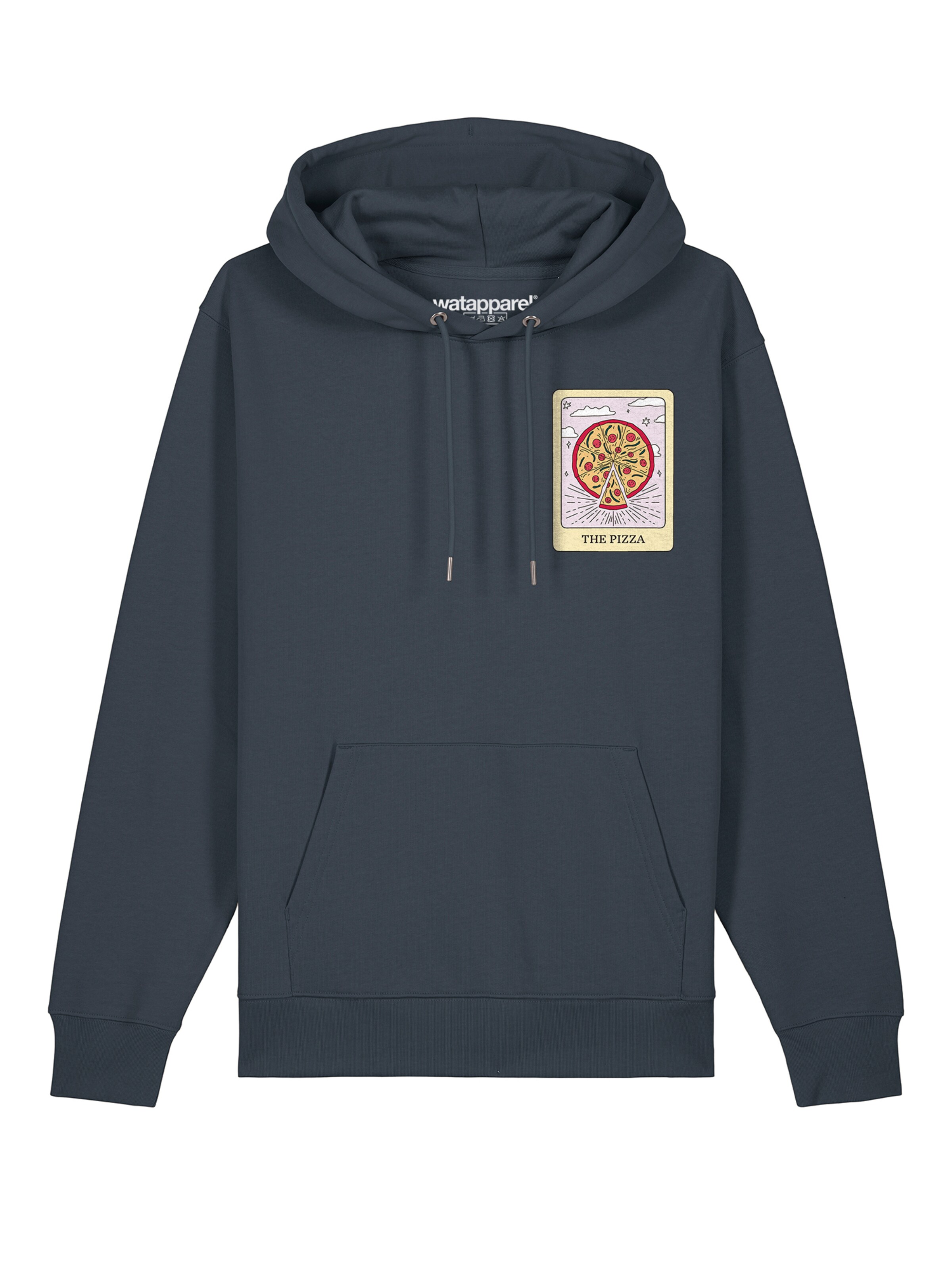 Sweat-shirt ' Tarot The Pizza ' Watapparel en gris : devant