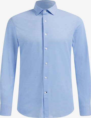 WE Fashion Button Up Shirt in Blue: front