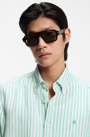 BOSS Regular fit Button Up Shirt in Green