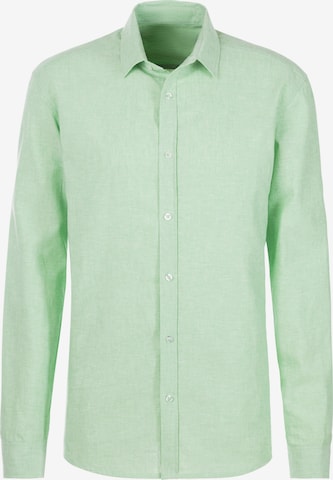 JOHN DEVIN Button Up Shirt in Green: front