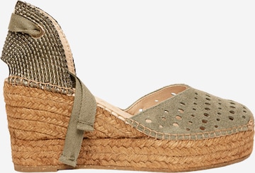 Alhamas Sandaal 'Alpargata Cuña 8 cm' in Groen: voorkant