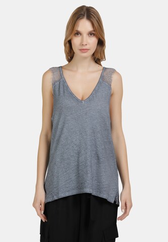 DreiMaster Vintage - Top em azul: frente