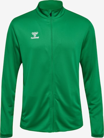 Hummel Athletic Zip-Up Hoodie 'ESSENTIAL ' in Green: front