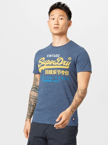 T-Shirt Superdry en bleu : devant