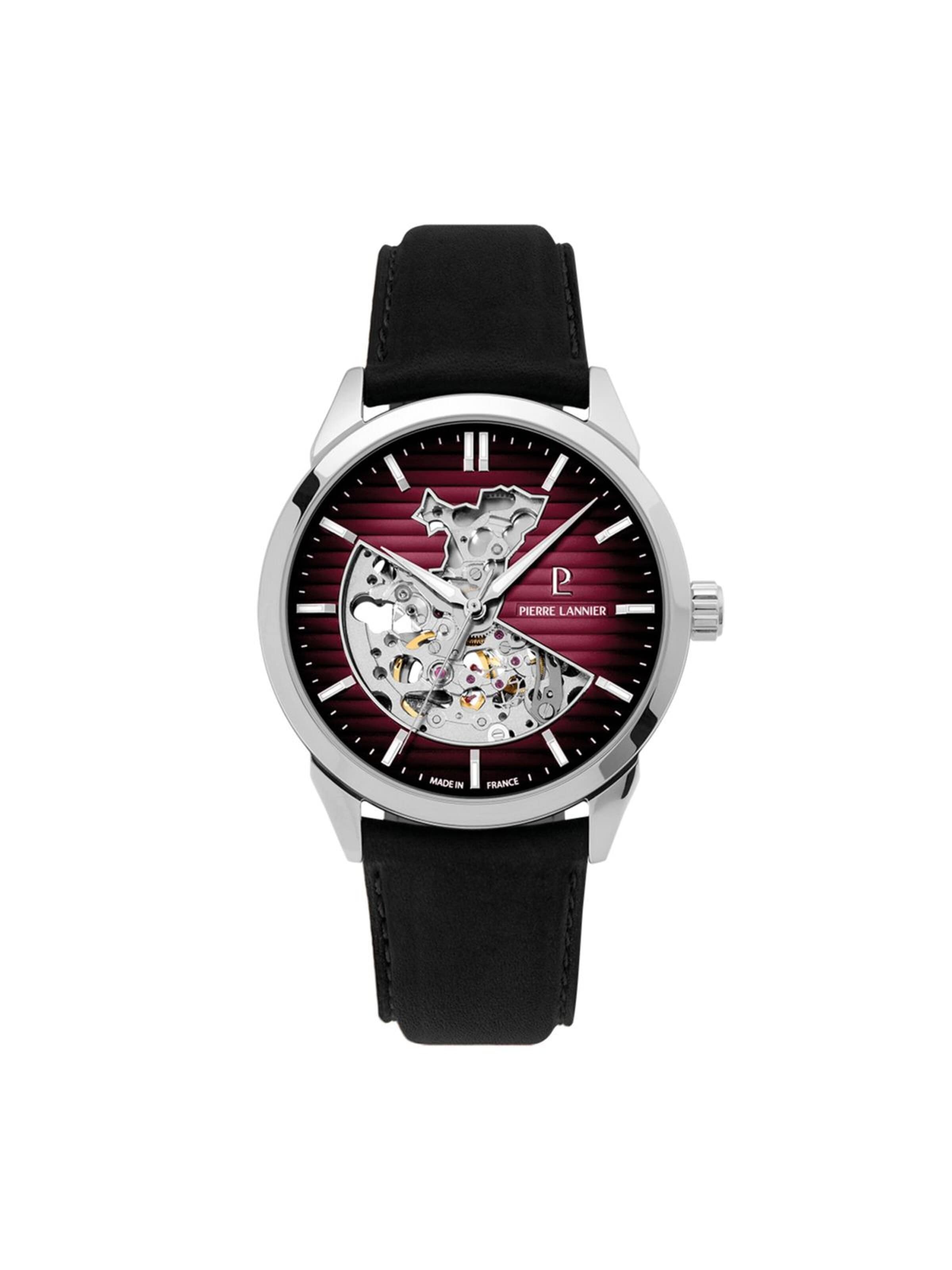 Montre à affichage analogique Pierre Lannier en rouge : devant