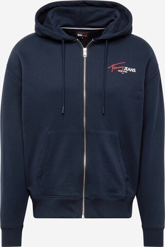 Tommy Jeans Zip-Up Hoodie in Blue: front