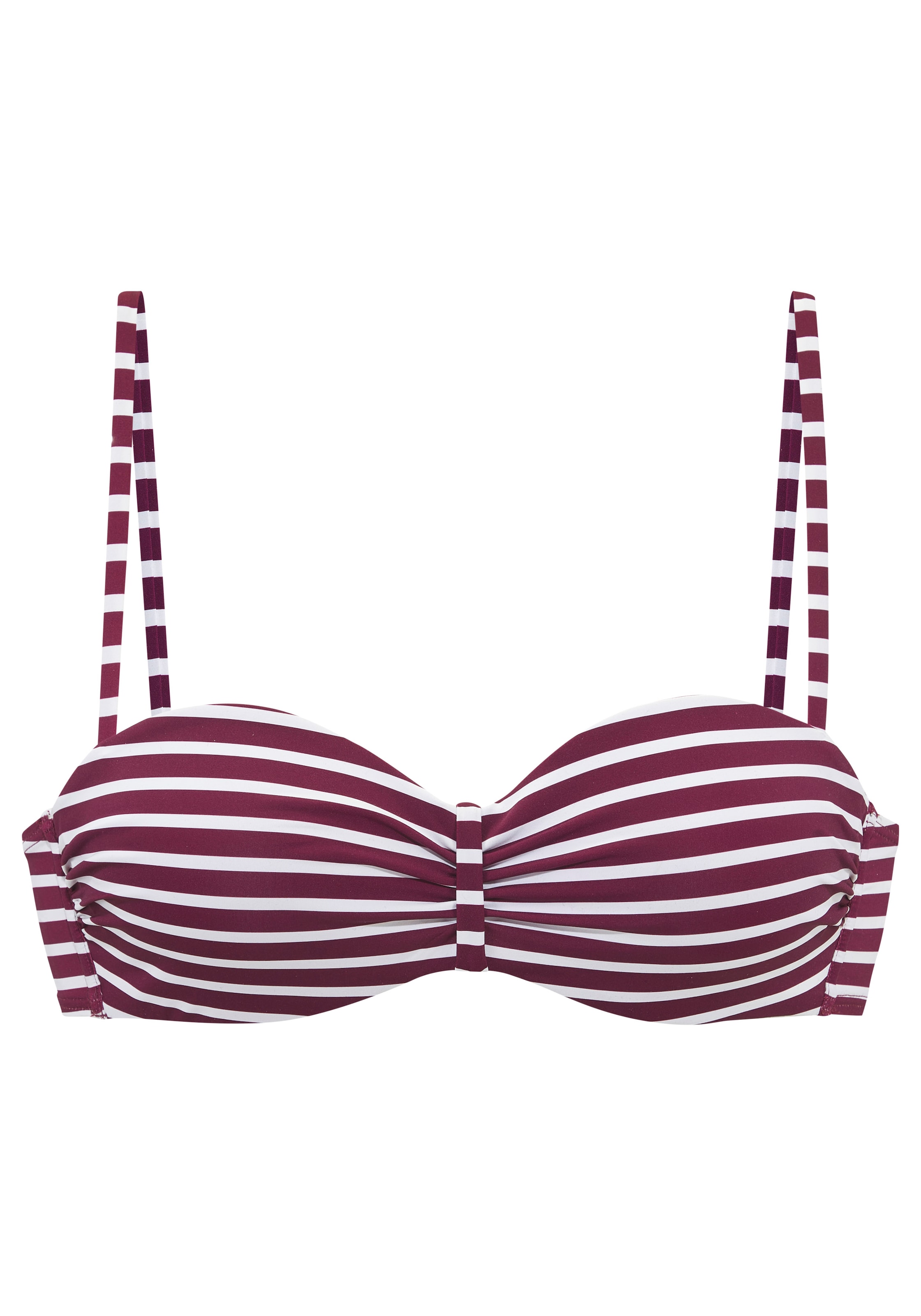 VENICE BEACH Bikini Top in Bordeaux / White, Item view