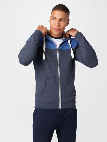 TOM TAILOR Regular Fit Sweatjacke in Blau: Vorderseite