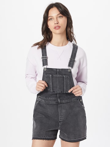 HOLLISTER Regular Tuinbroek jeans in Zwart: voorkant