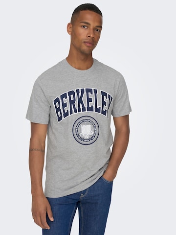T-Shirt 'Berkeley' Only & Sons en gris