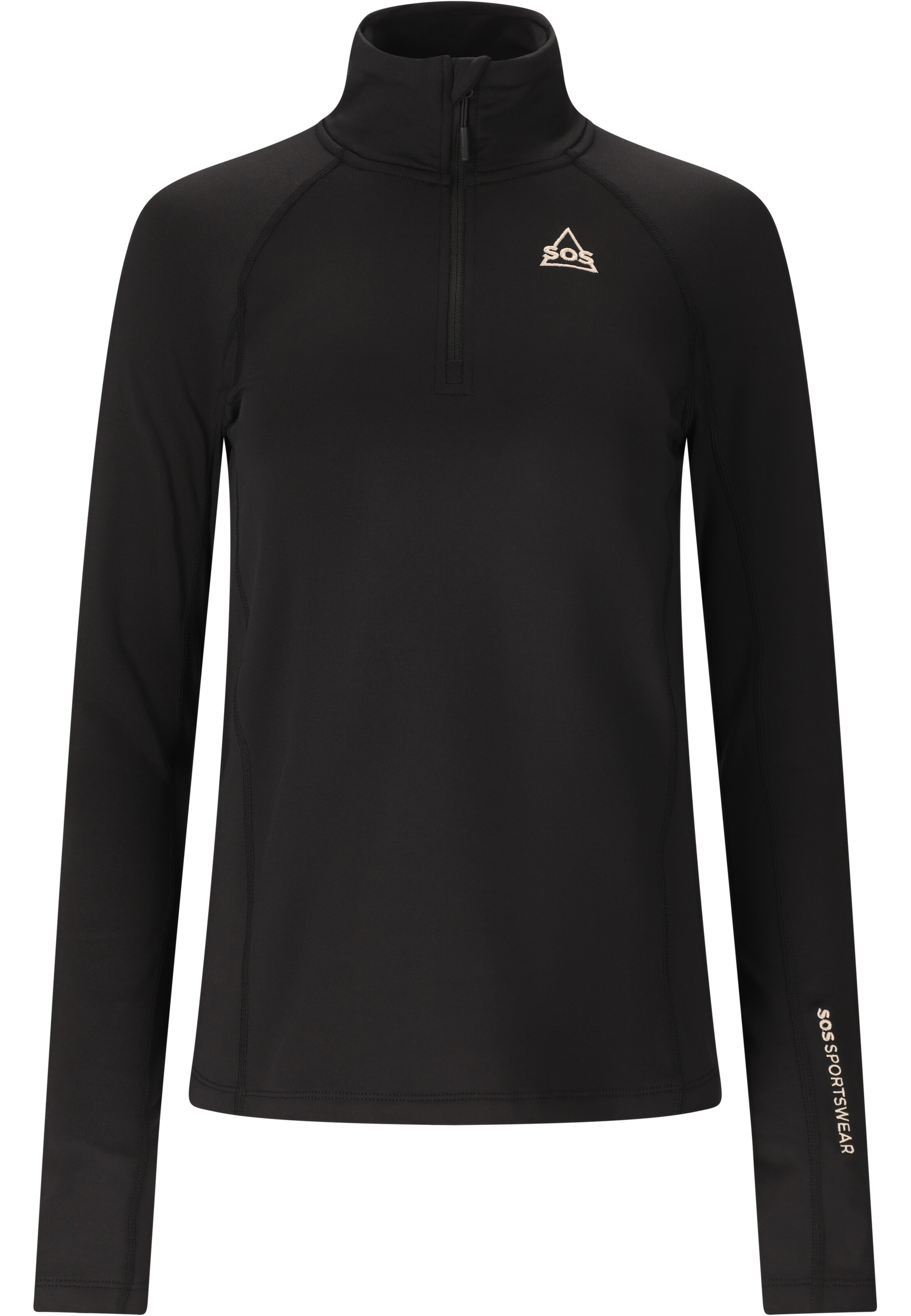 SOS Functioneel shirt 'Stratos' in Zwart: voorkant