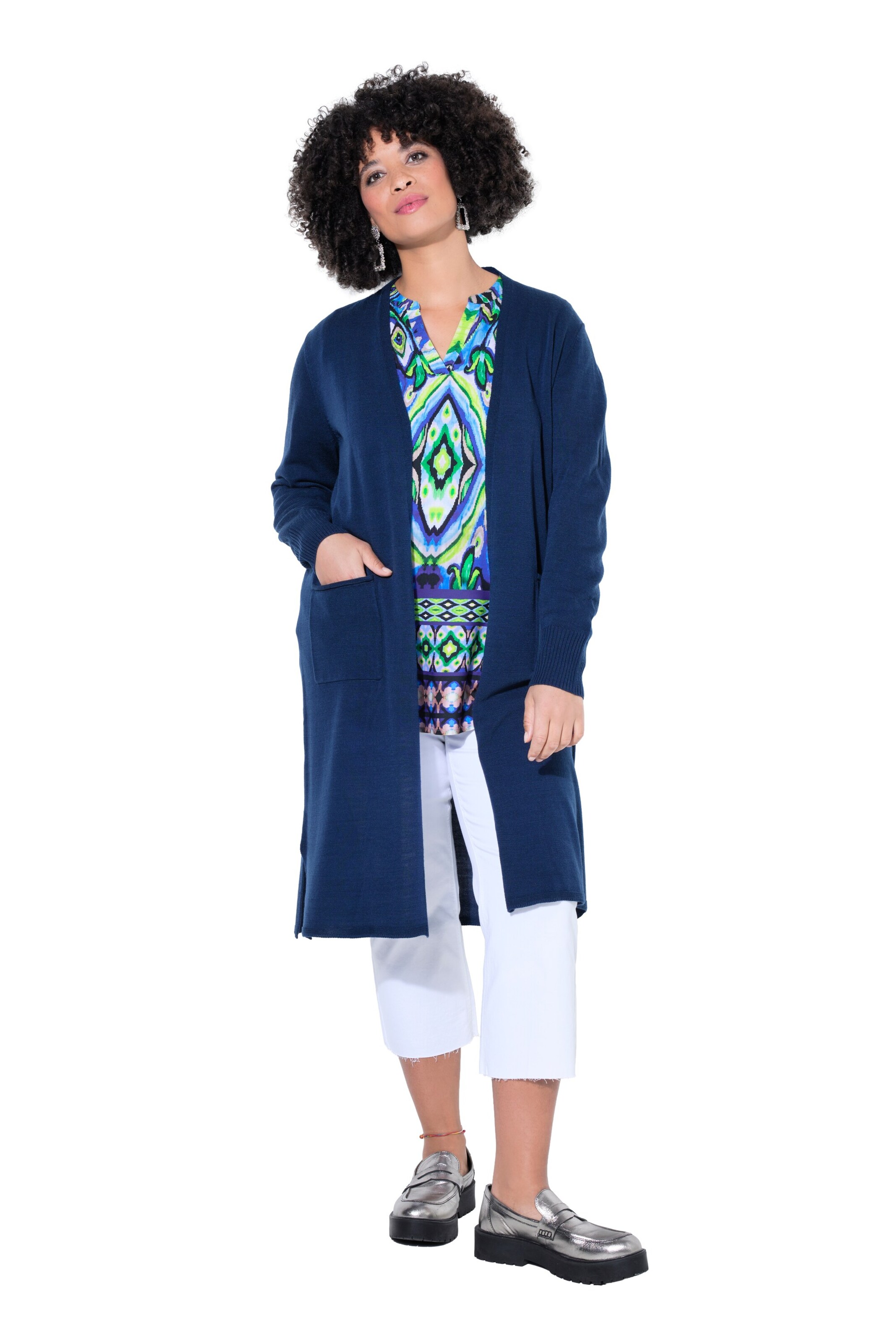 Angel of Style Knit Cardigan in Blue: front