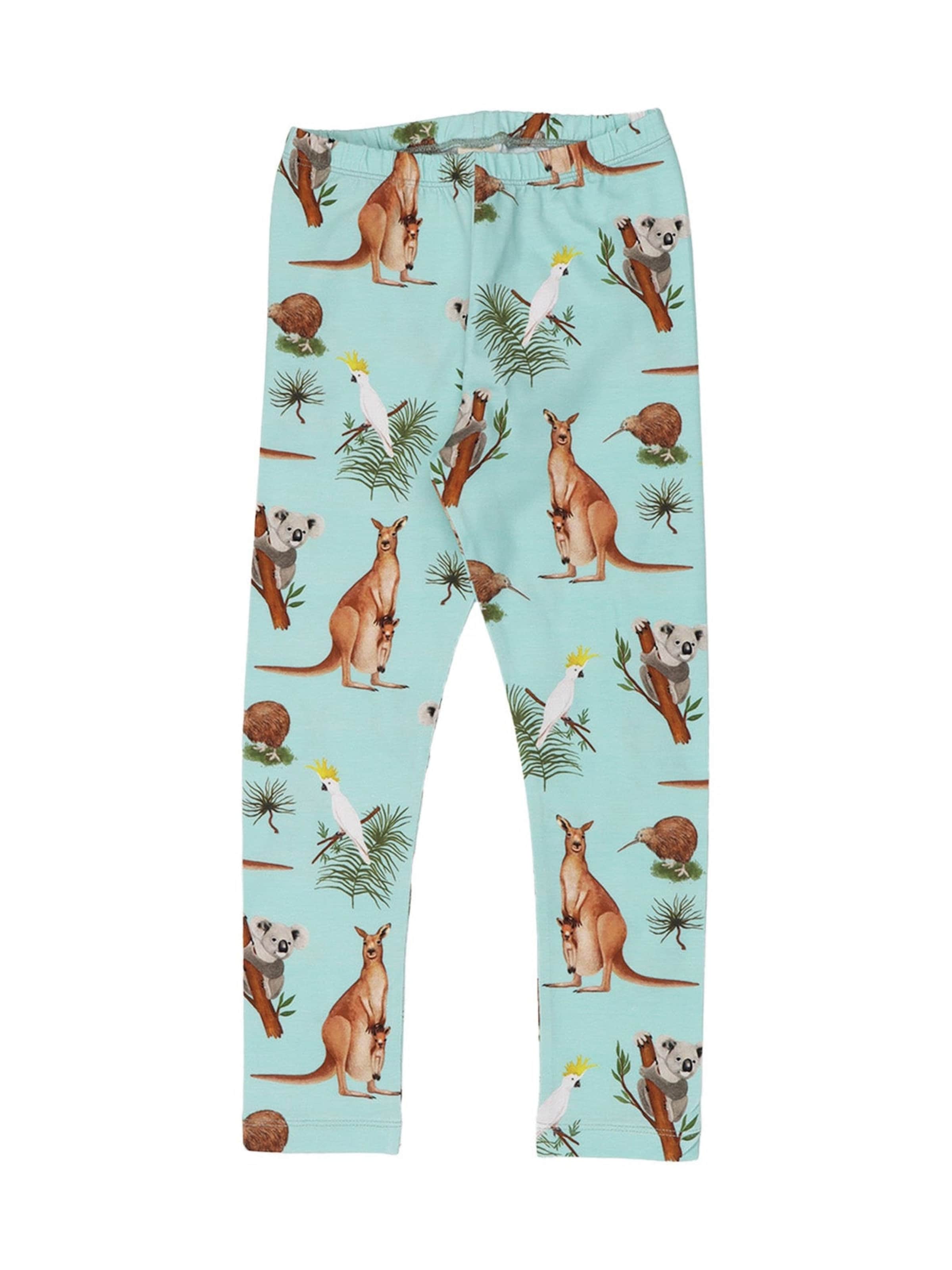 Walkiddy Skinny Leggings 'Walkiddy - Australian Animals Leggings'‌ in Blau: Vorderseite