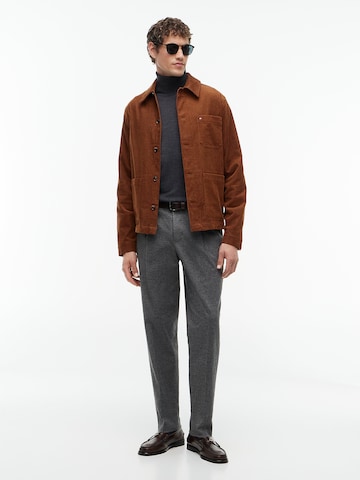 TOMMY HILFIGER Slim fit Pleat-front trousers 'New York' in Grey