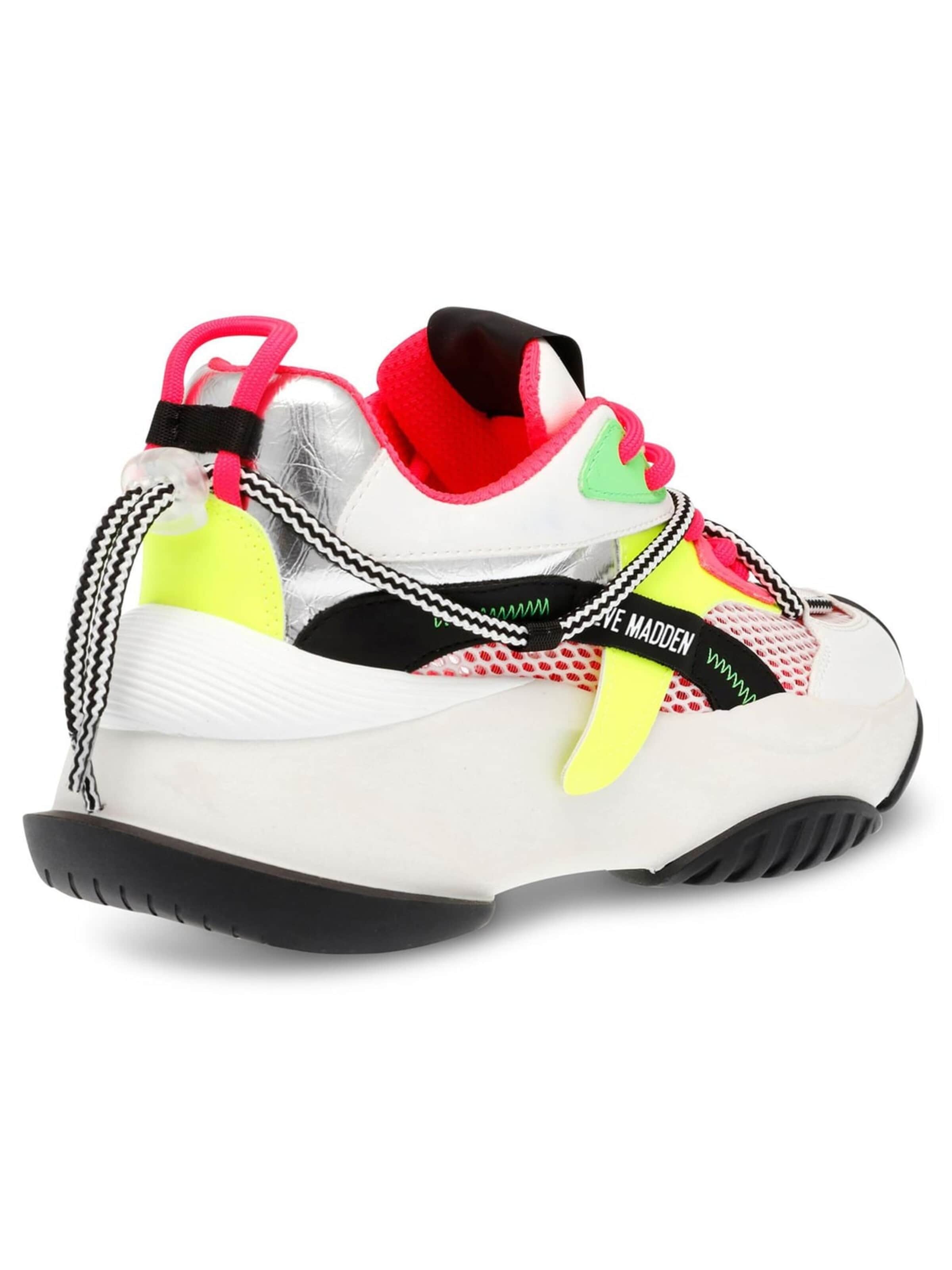 STEVE MADDEN Snøresko 'W' Bonanza Black / Fuchsia PU + Mesh Shoes' i blandingsfarvet