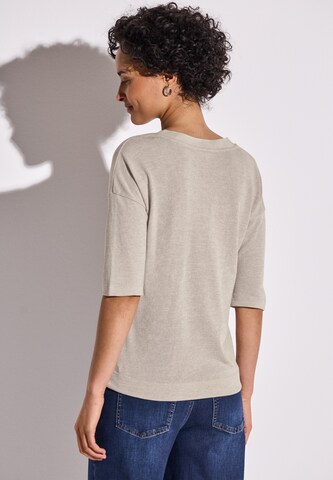 STREET ONE V-Neck T-Shirt in Beige