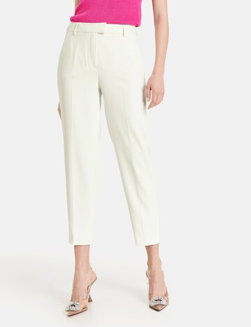 TAIFUN Slim fit Pleated Pants in White: front