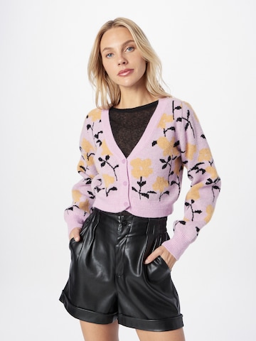 Nasty Gal - Casaco de malha em roxo: frente