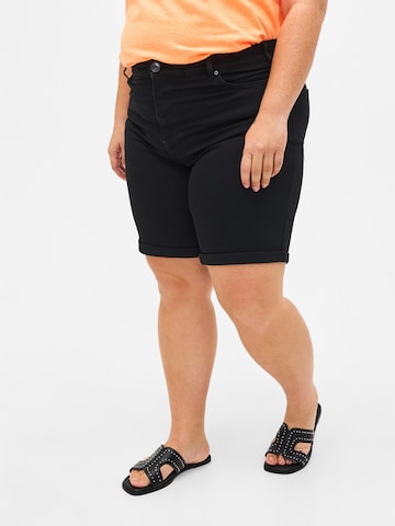 Zizzi - Slimfit Pantalón 'JELLA' en negro: frente
