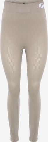 MOROTAI - Skinny Pantalón deportivo 'Naikan' en beige: frente