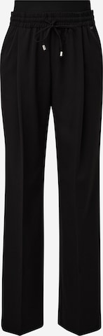 QS Regular Trousers with creases in Black: front